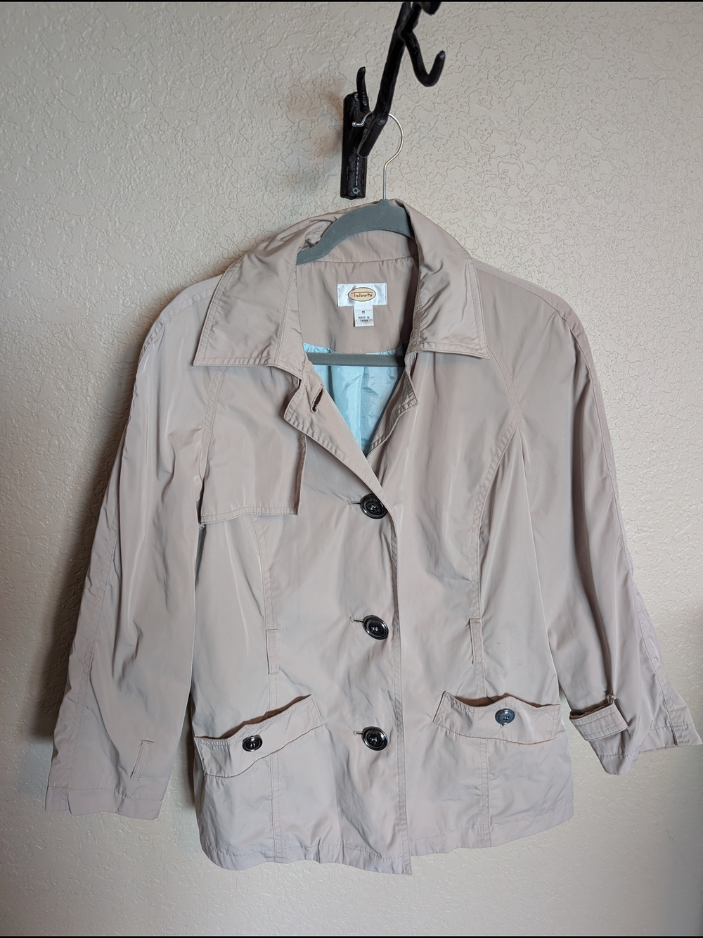 Talbots Light Beige Trench-Style Button Jacket